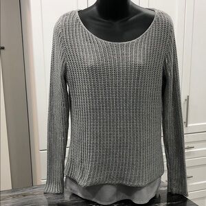 Le Chateau Silver Scoop Neck Sweater